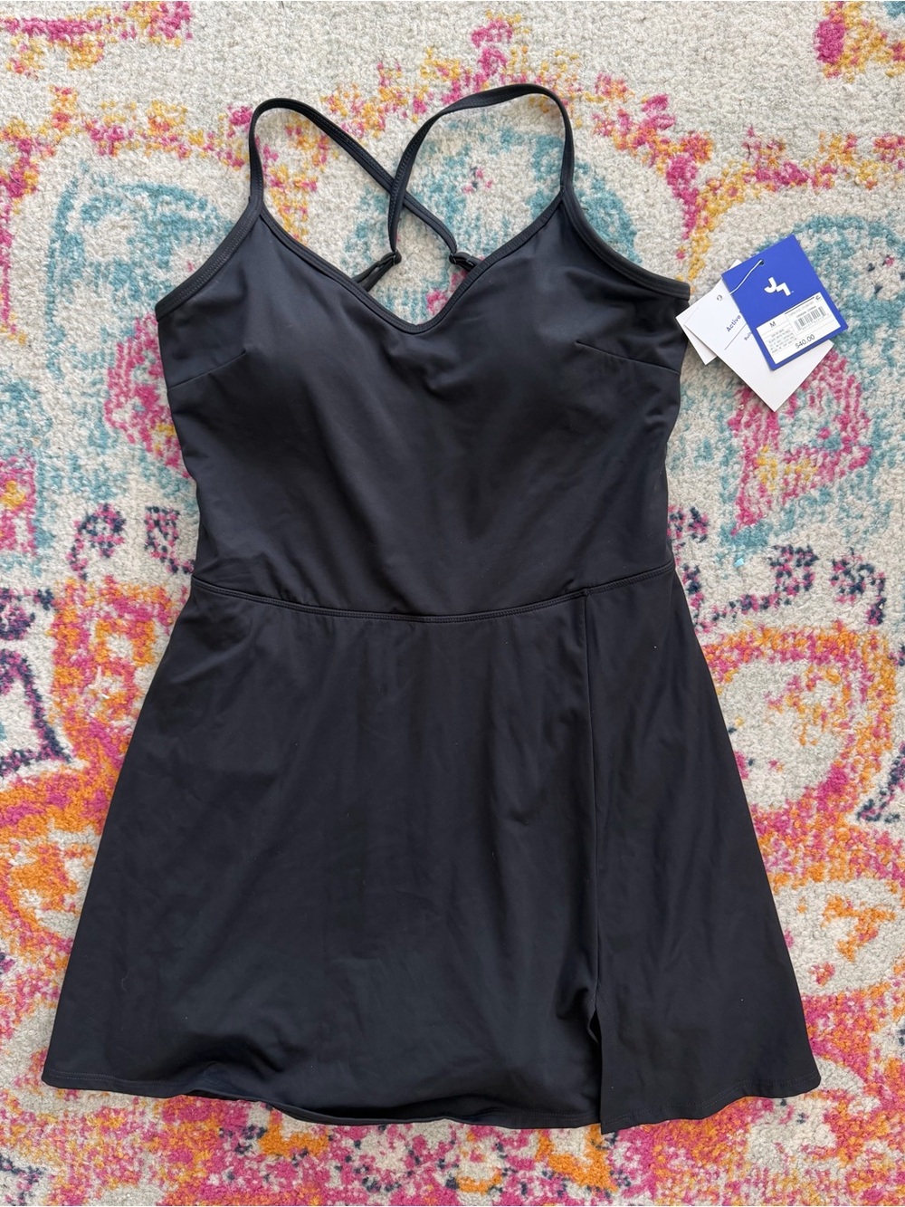 JoyLab Black Dress with Cross-Back Straps